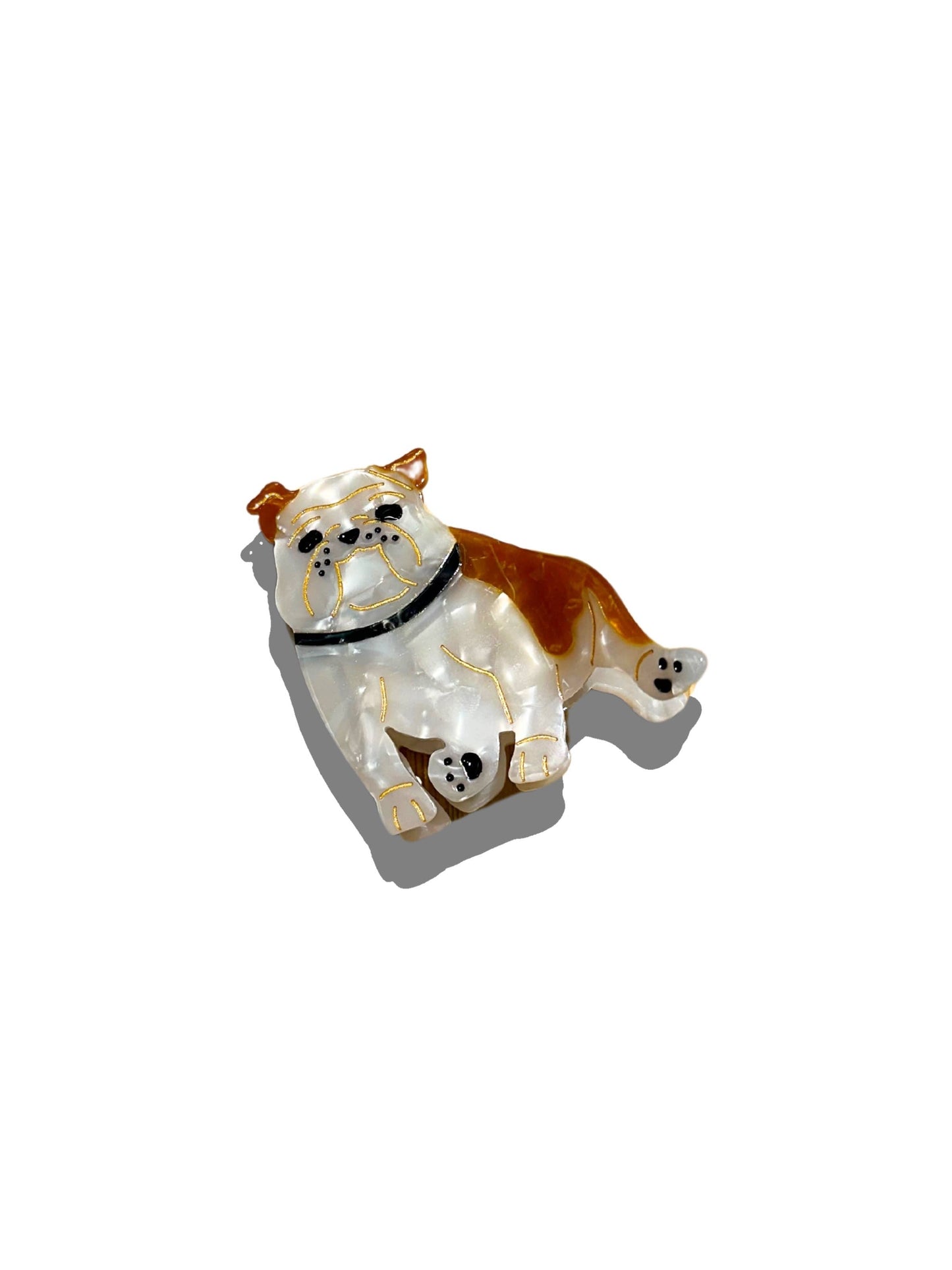 Hand-painted English Bulldog Dog Breed Claw Hair Clip | Eco-