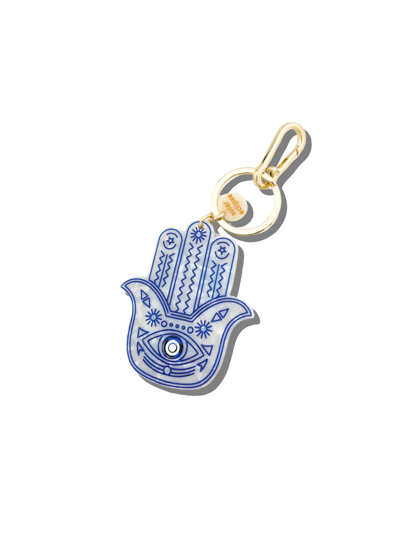 Hand-painted Hamsa Hand Bag Charm & Keychain | Eco-Friendly