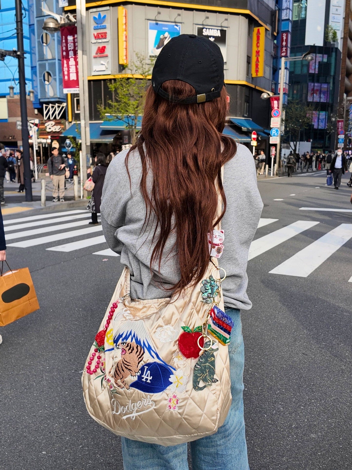 Hand-painted Book Stack Bag Charm + Keychain | Eco-Friendly