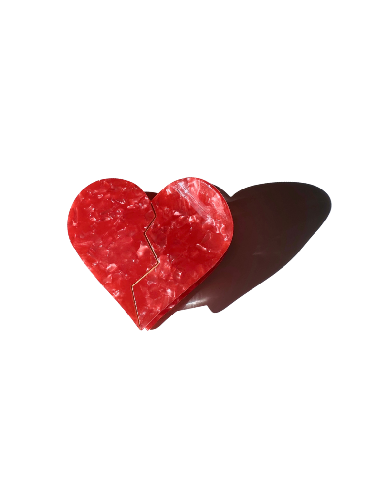 Hand-painted Broken Heart Claw Hair Clip | Eco-Friendly