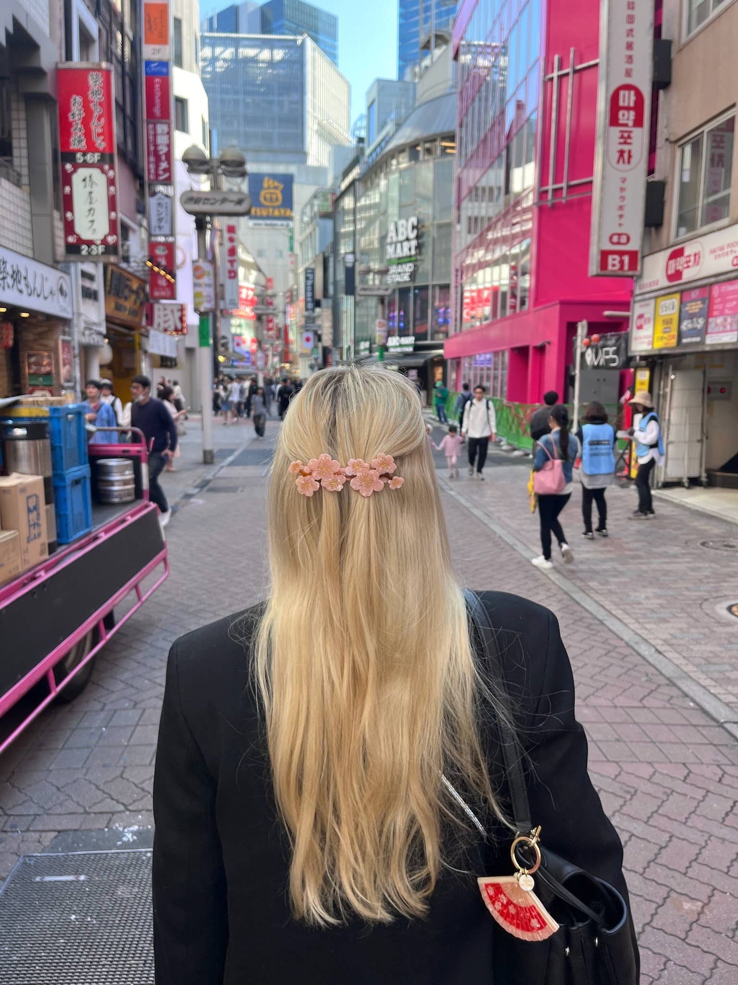 Hand-painted Cherry Blossom French Barrette Hair Clip | Eco-