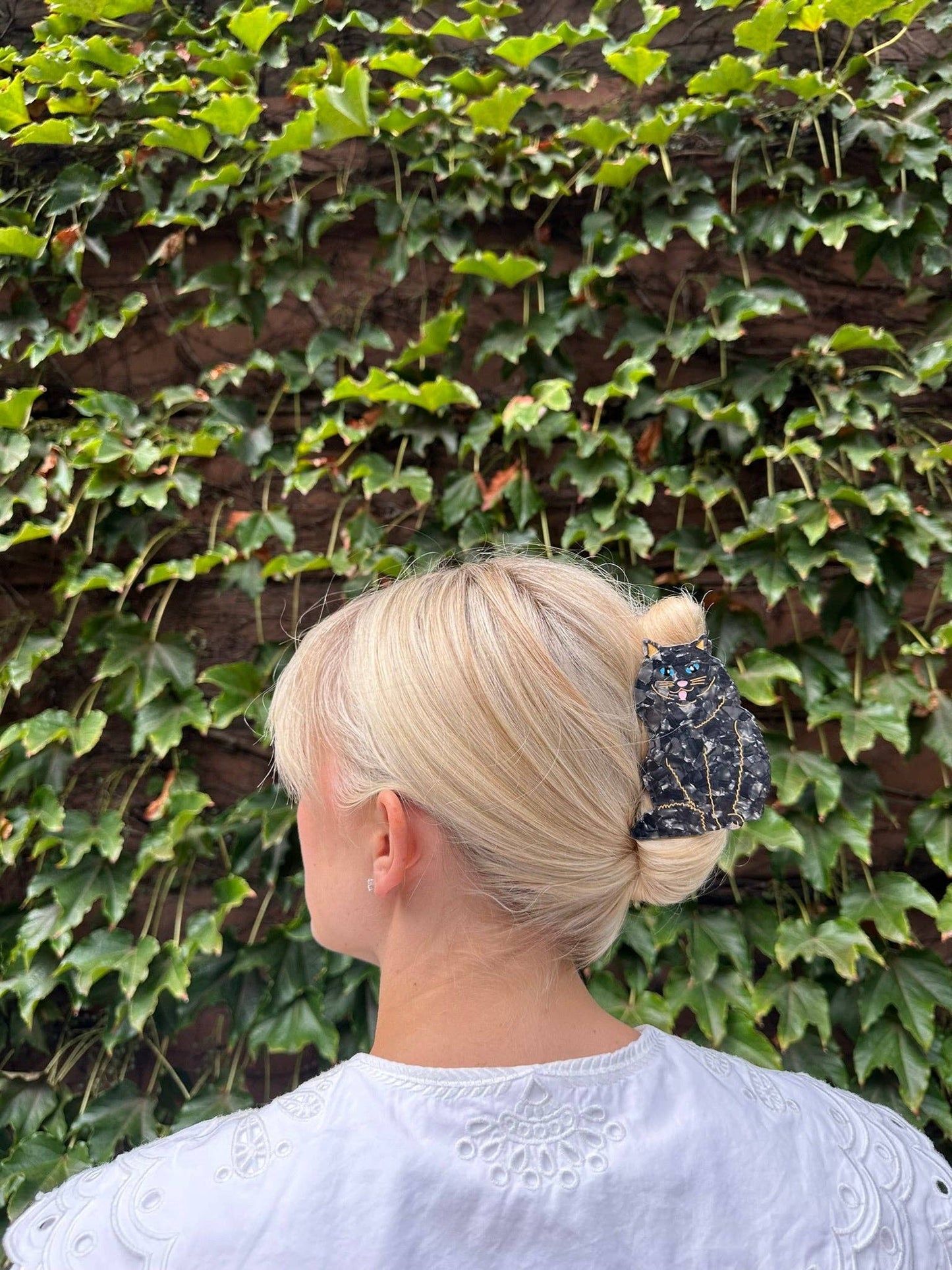 Hand-painted Persian Cat Claw Hair Clip | Eco-Friendly
