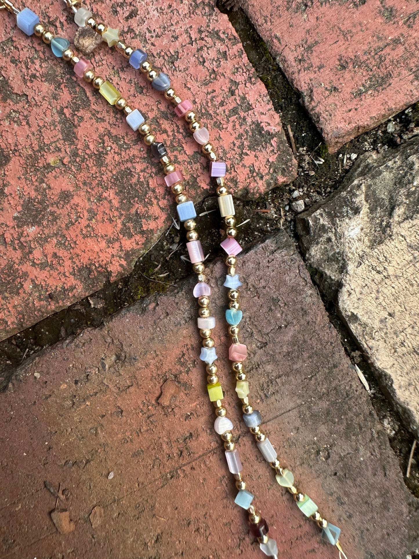 Cats Eye Gold Filled Beaded Bracelet with Clasp