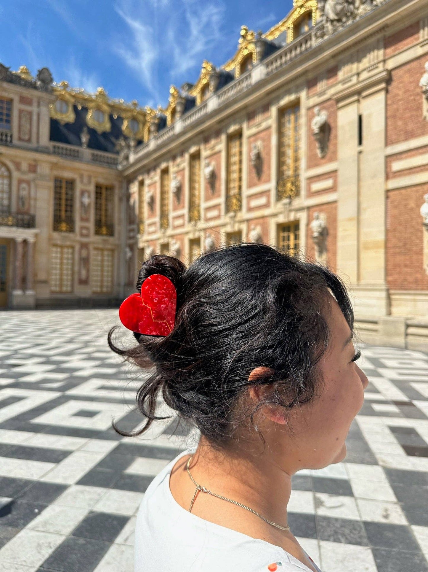 Hand-painted Broken Heart Claw Hair Clip | Eco-Friendly