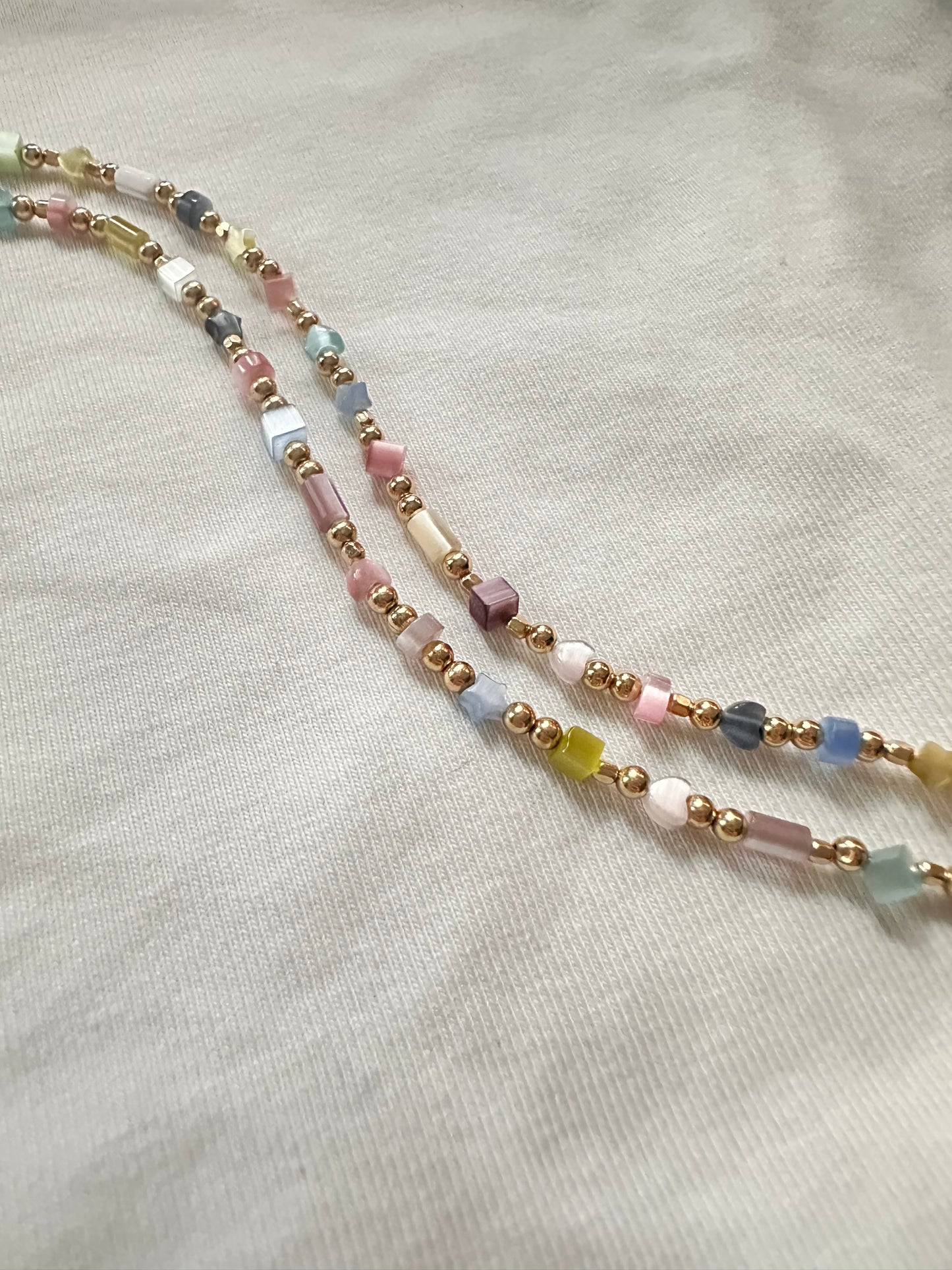 Cats Eye Gold Filled Beaded Bracelet with Clasp