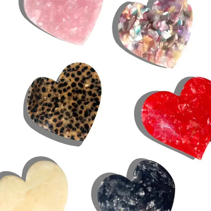 Heart Acetate Claw Hair Clip