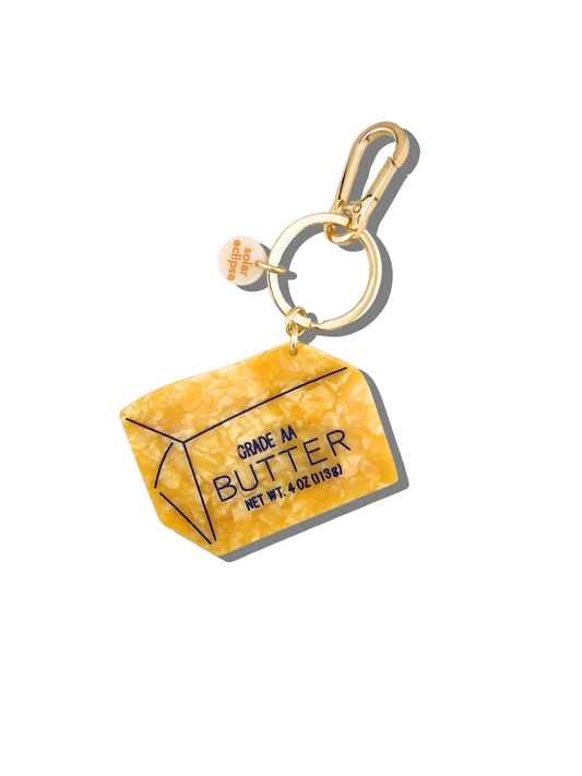 Hand-painted Butter Bag Charm + Keycharm | Eco-Friendly