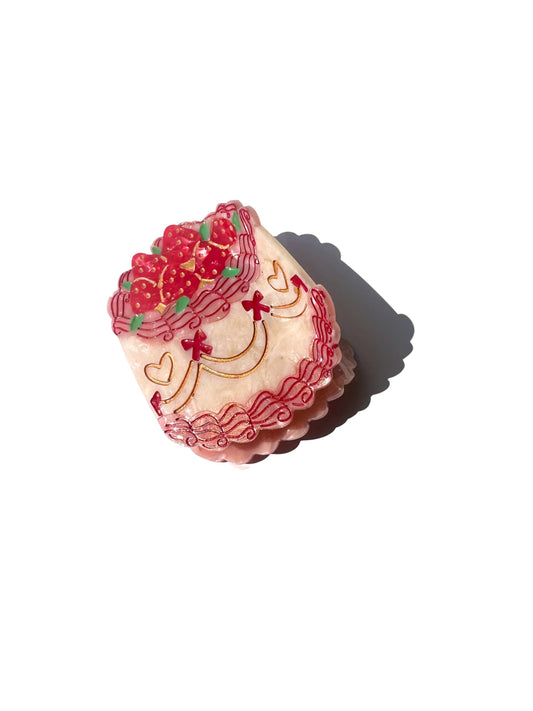 Hand-painted Party Cake Claw Hair Clip | Eco-Friendly