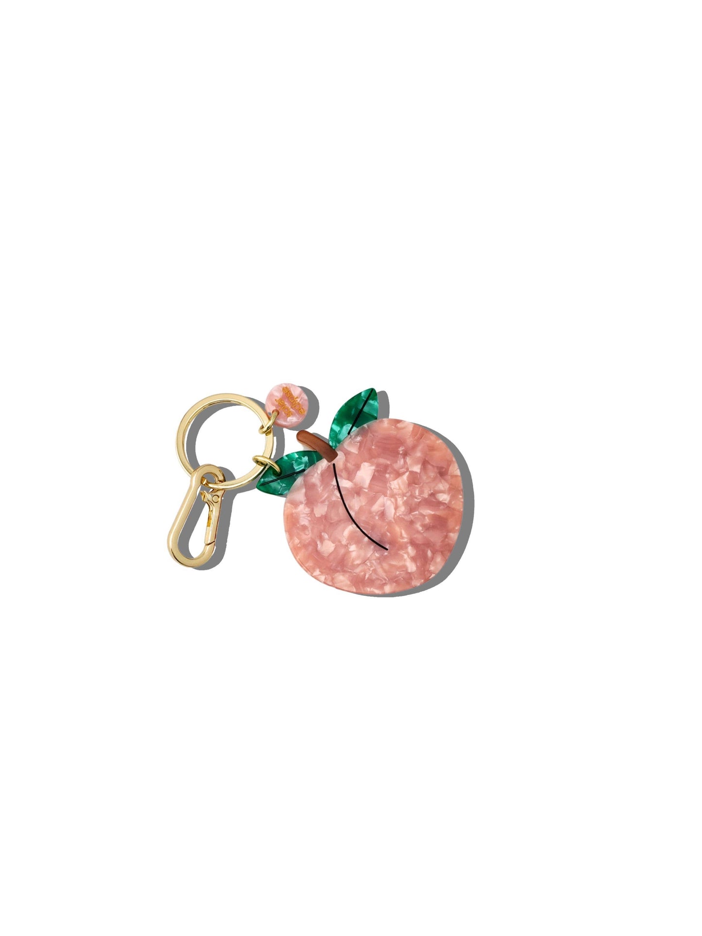 Hand-painted Peach Bag Charm + Keychain