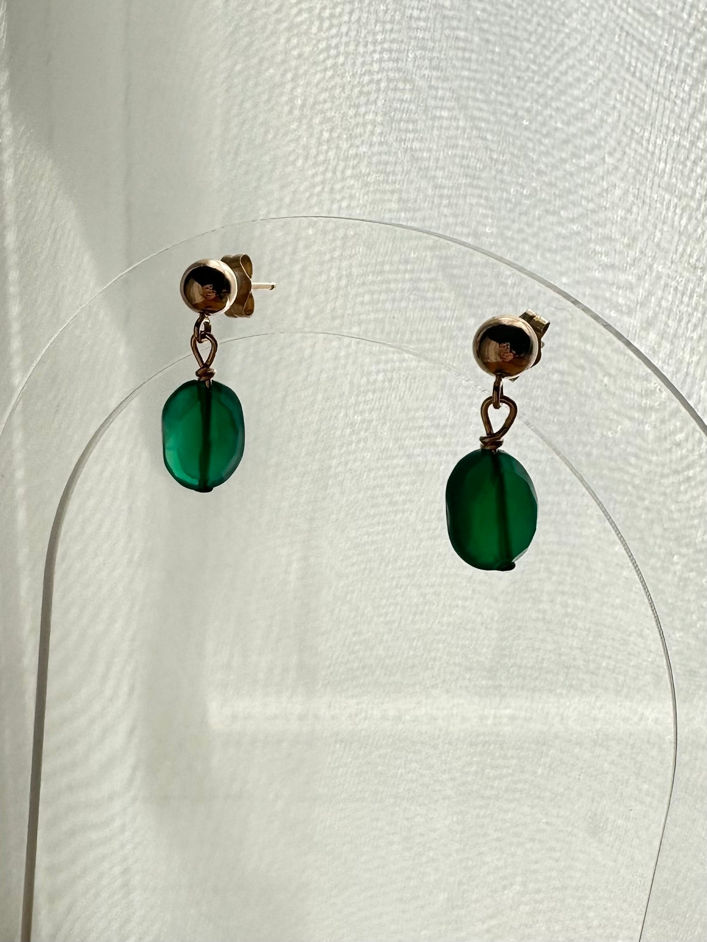 Green Onyx Ball Studs