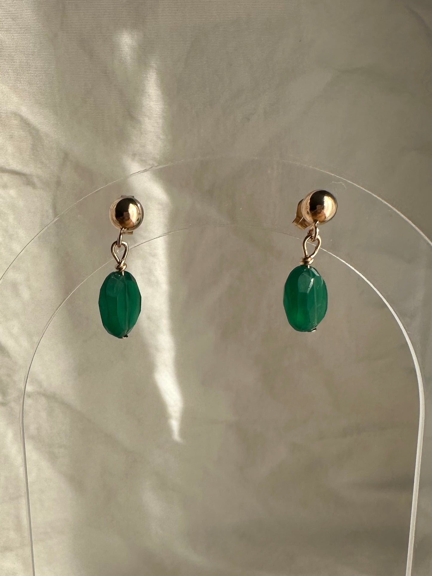 Green Onyx Ball Studs