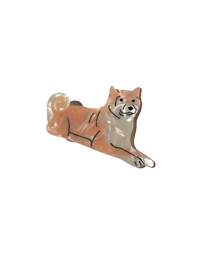 Hand-painted Shiba Inu Dog Barrette Hair Clip | Eco-Friendly