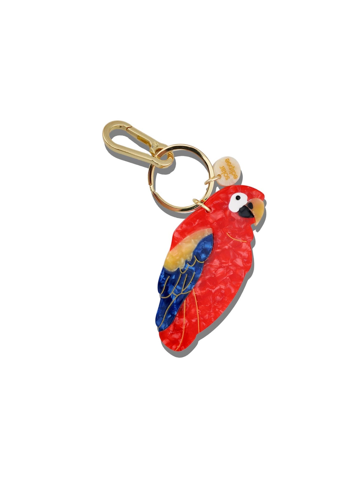 Hand-painted Parrot Bird Bag Charm + Keychain | Eco-Friendly