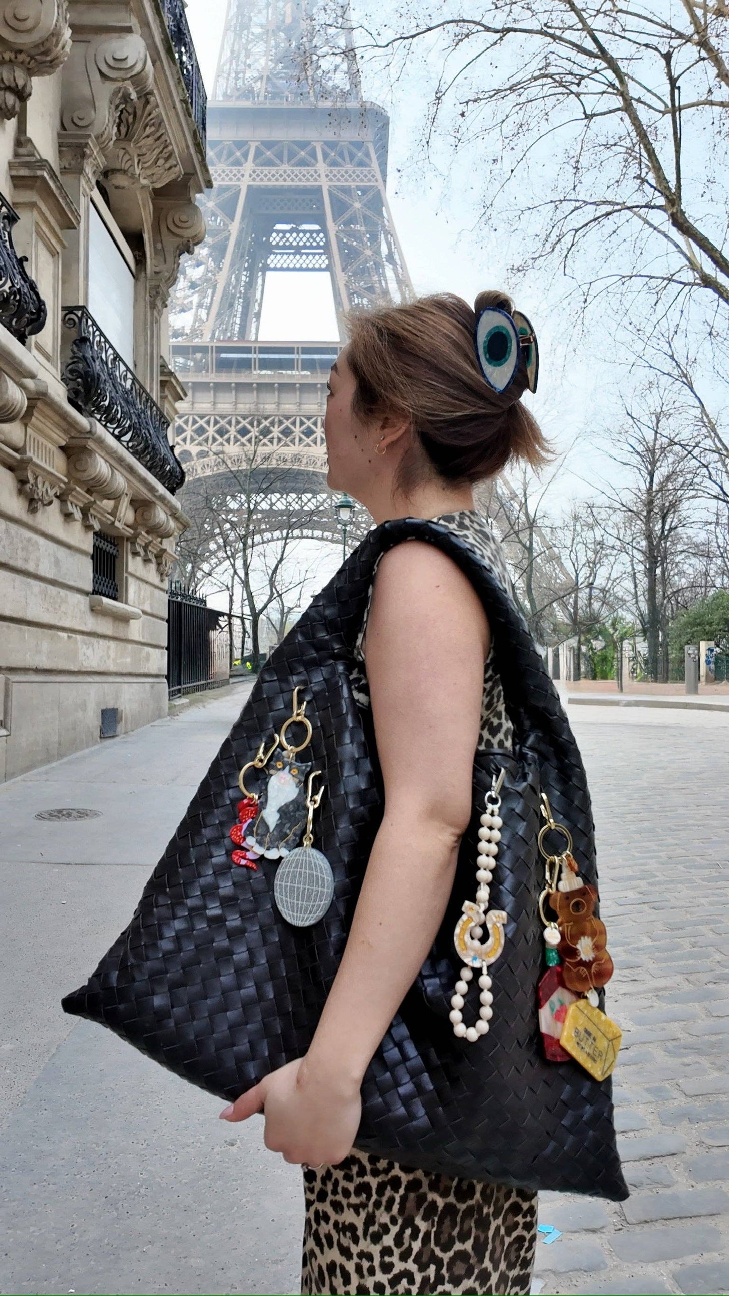 Hand-painted Butter Bag Charm + Keycharm | Eco-Friendly