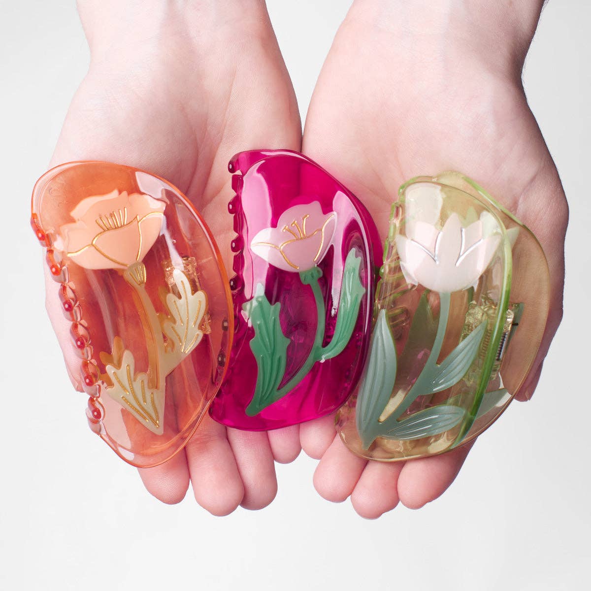 Fuchsia and Pink Acetate Mexican Primrose Hair Claw