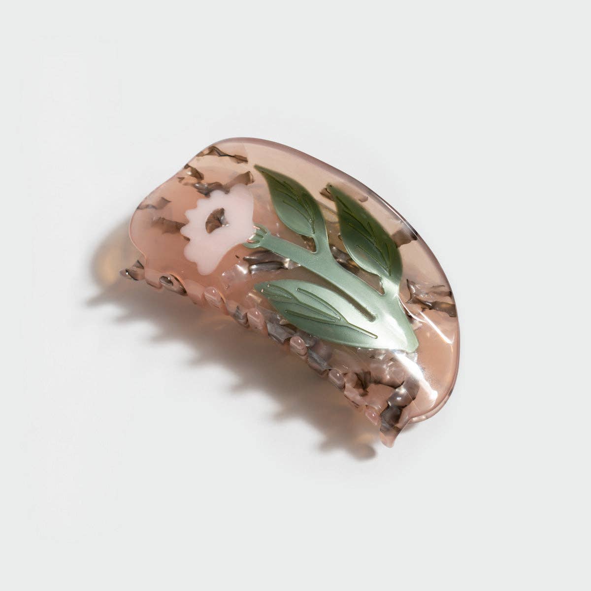 Woodland Sorrel Flower Hair Claw in Frosted Pink Acetate