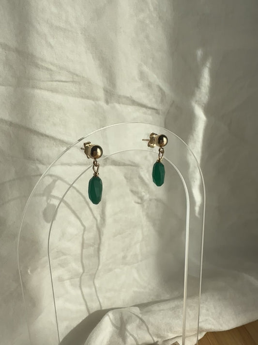 Green Onyx Ball Studs